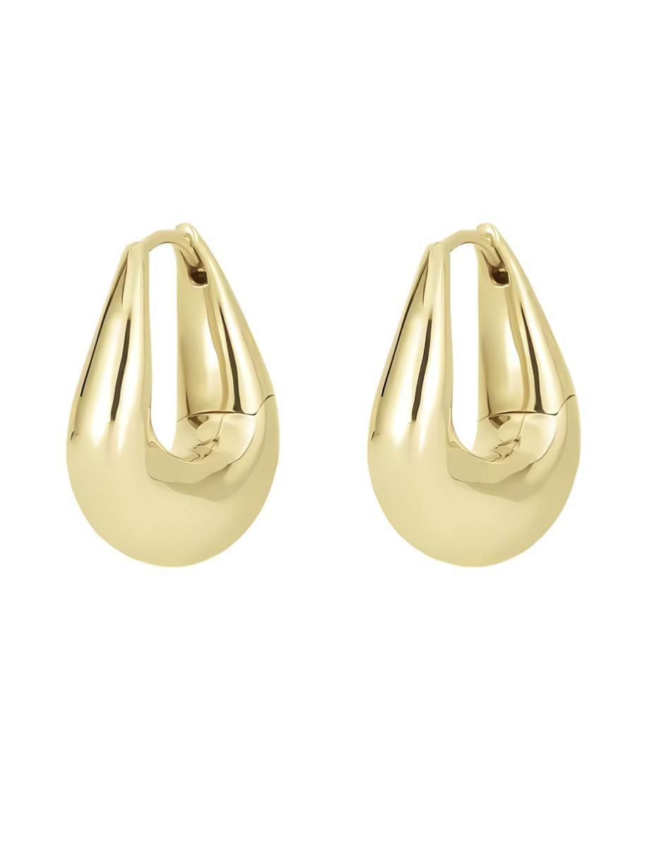 Aretes de gota de plata P 925 con acabado chapa de oro 2