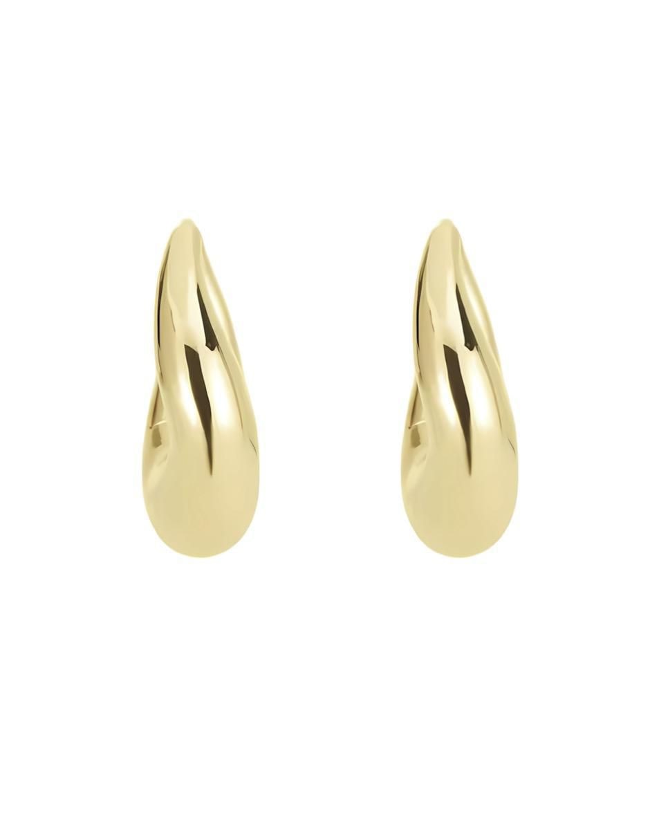 Aretes de gota de plata P 925 con acabado chapa de oro 3