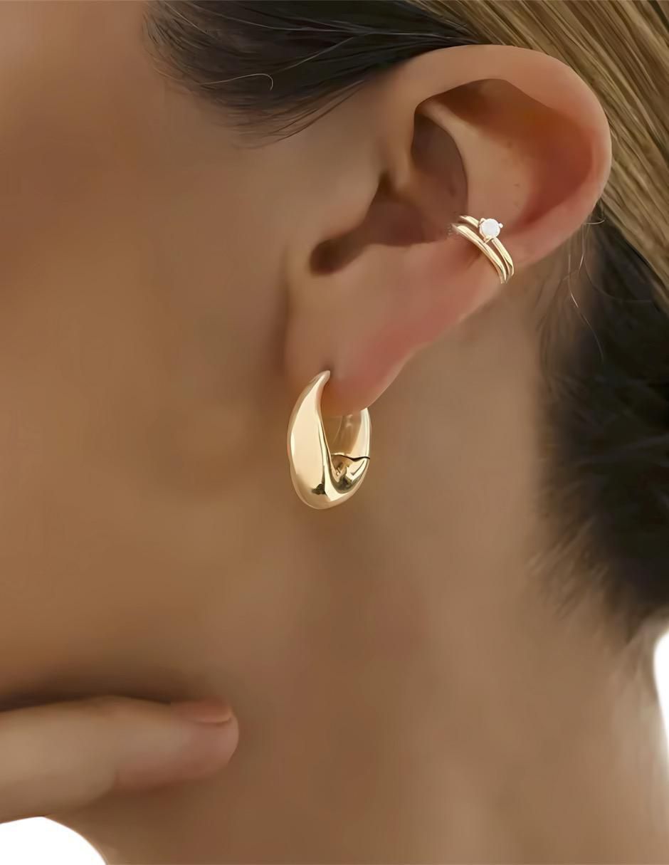 Aretes de gota de plata P 925 con acabado chapa de oro 5