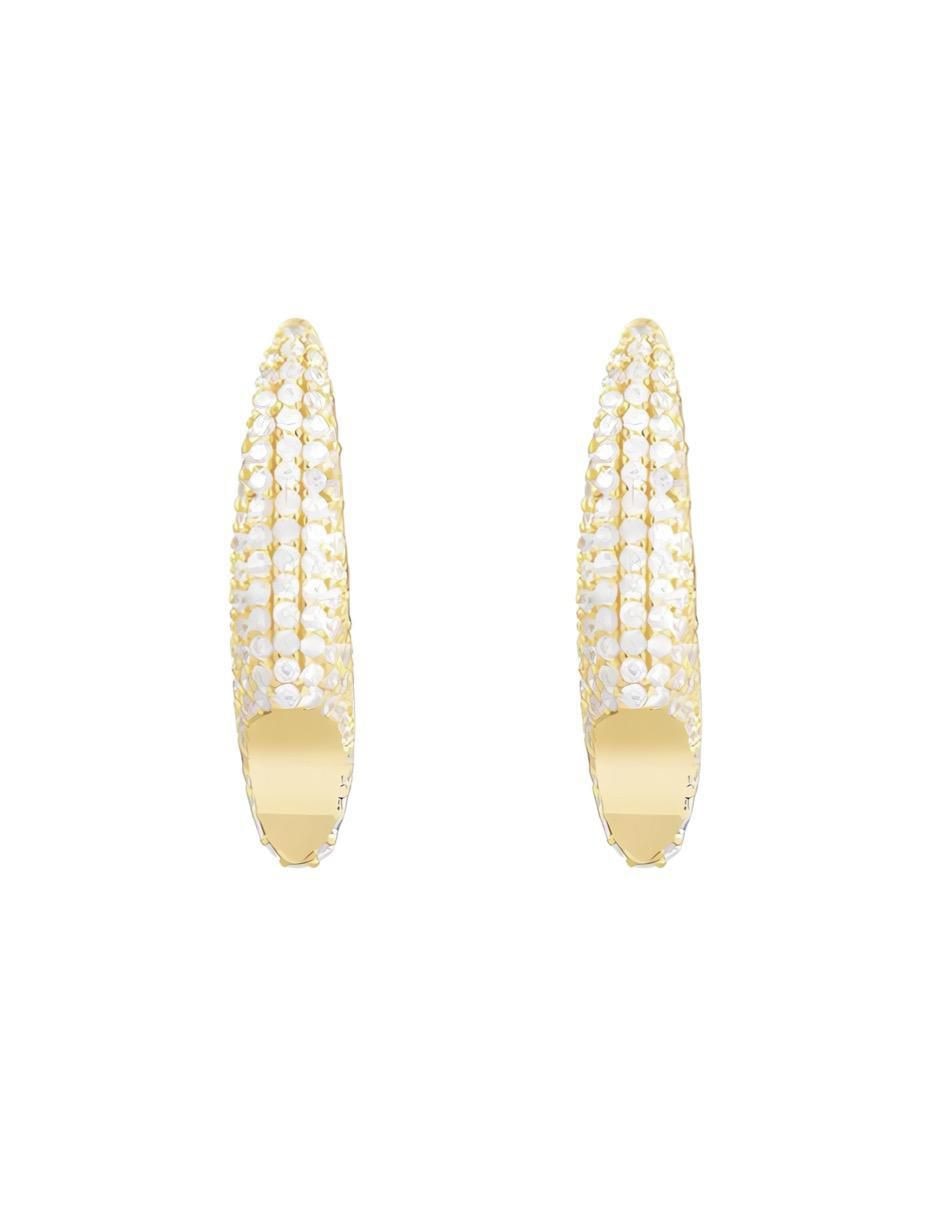 Aretes de plata P 925 con acabado chapa de oro circonita 2