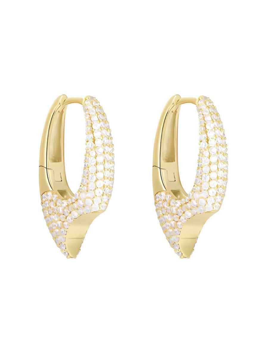 Aretes de plata P 925 con acabado chapa de oro circonita 3