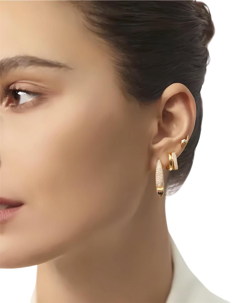 Aretes de plata P 925 con acabado chapa de oro circonita 4