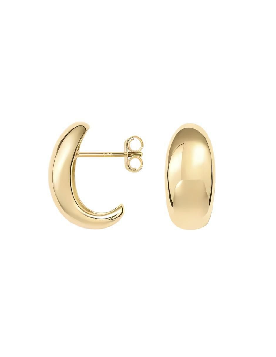 Aretes de gota de plata P 925 con acabado chapa de oro 2