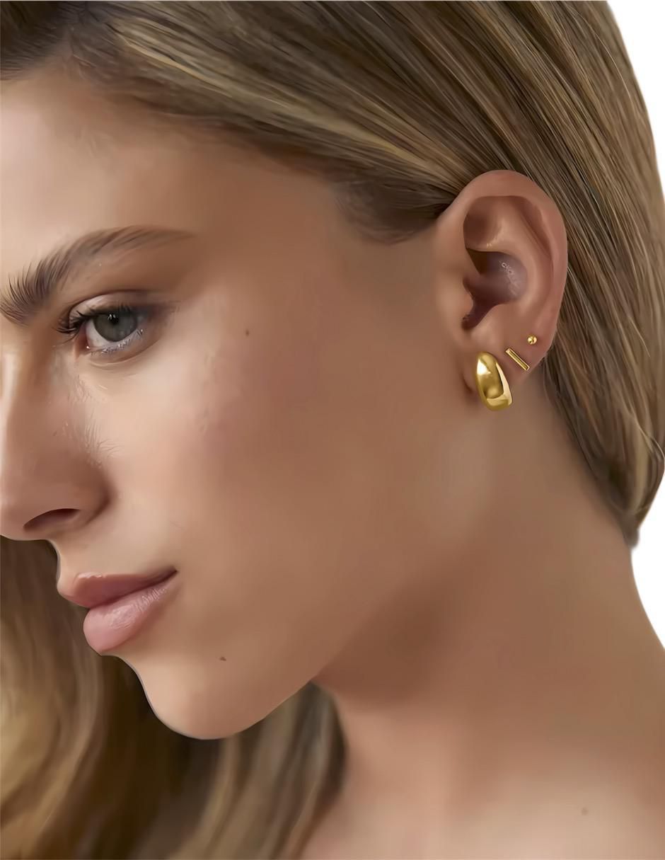 Aretes de gota de plata P 925 con acabado chapa de oro 3