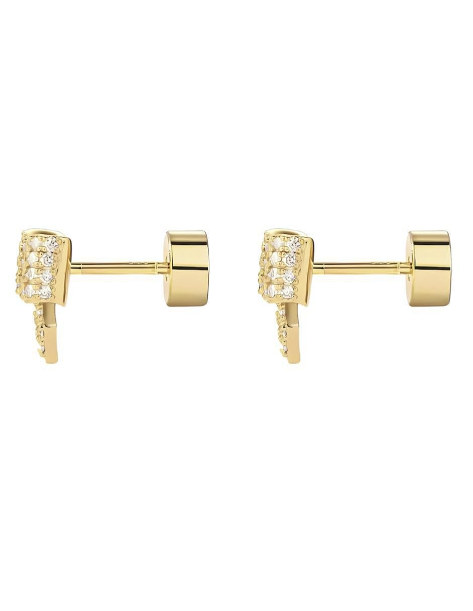 Aretes de moño de plata P 925 con acabado brillante circonita 3