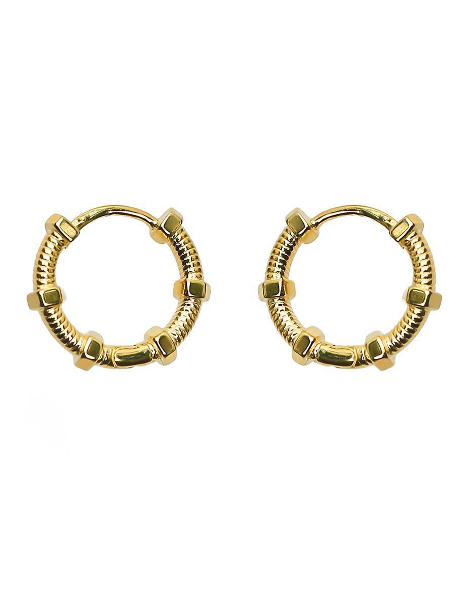 Huggies circulares de plata P 925 con acabado chapa de oro 2