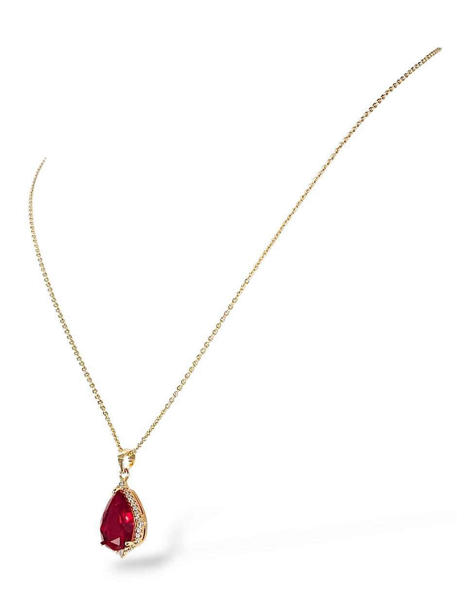 Aretes y collar de gota de oro laminado 18 K zirconia 3