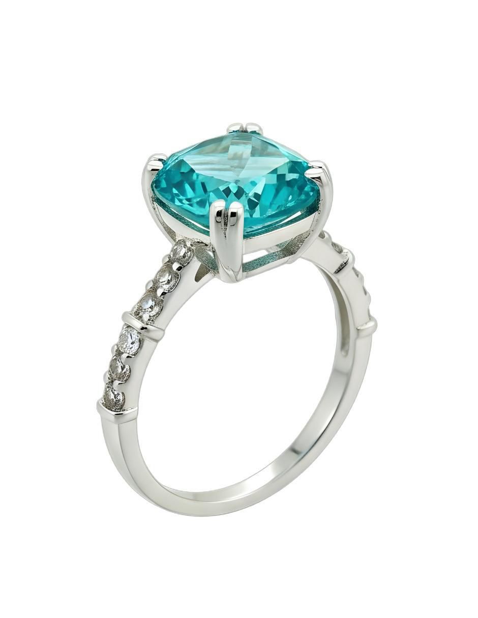 Anillo de cushion Élan P 925 de plata circonita brillante 3