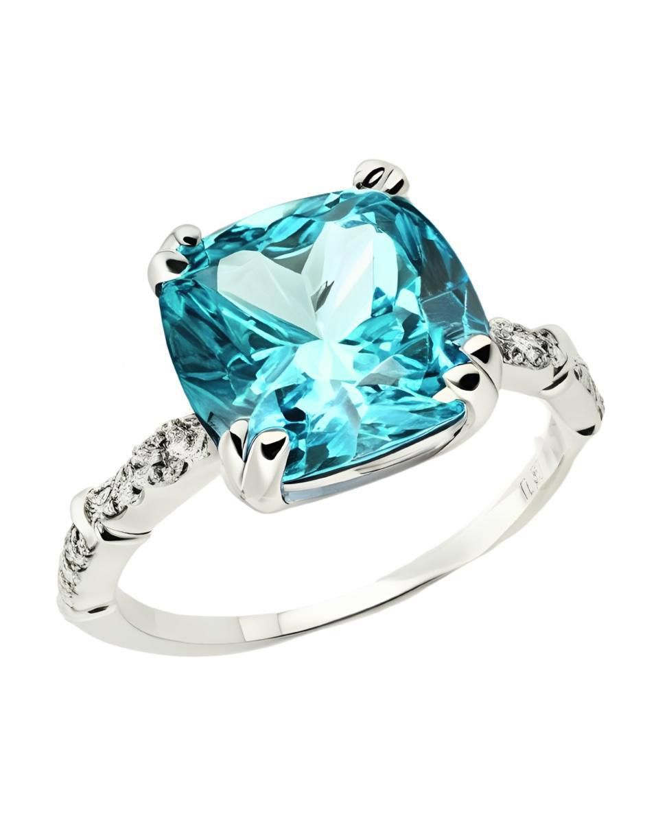 Anillo de cushion Élan P 925 de plata circonita brillante 4