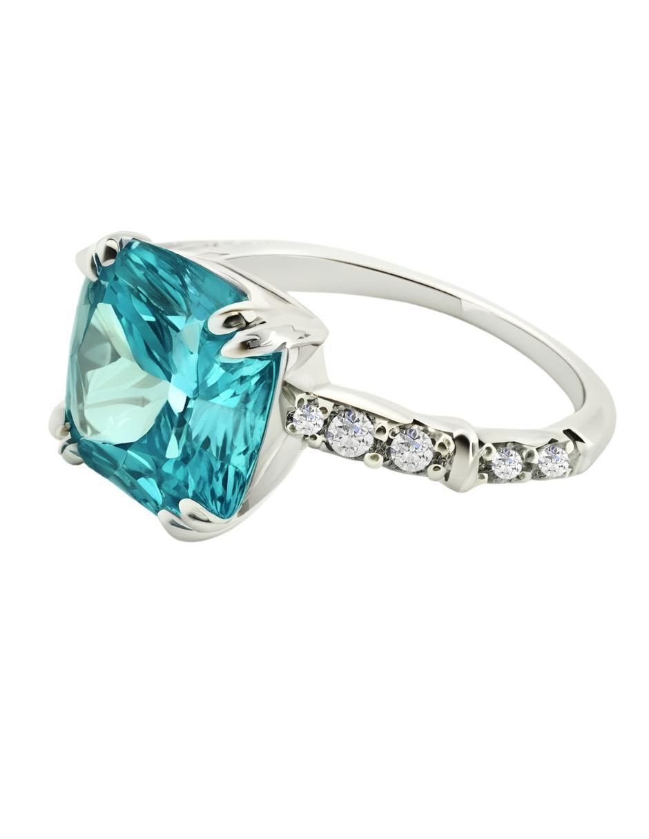Anillo de cushion Élan P 925 de plata circonita brillante 6