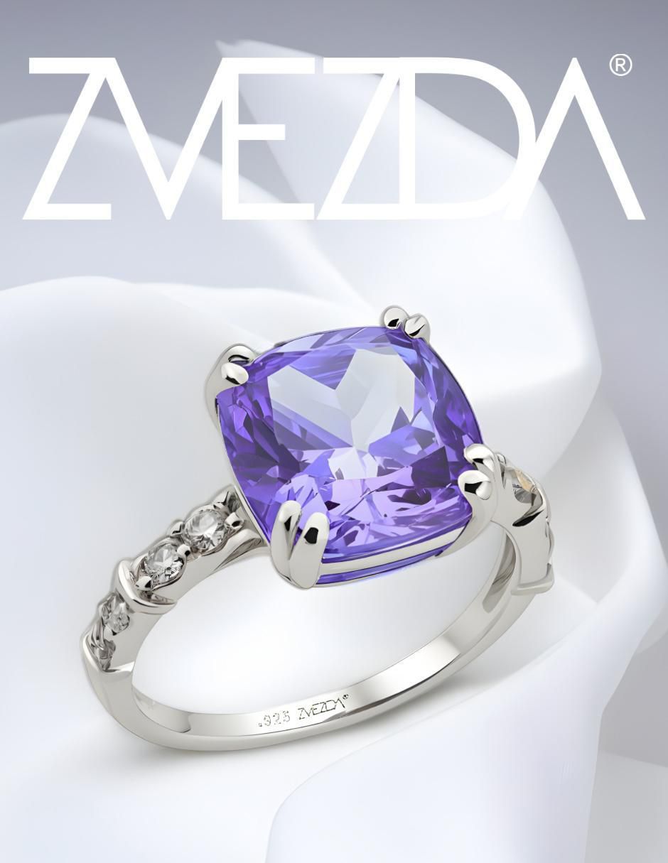 Anillo de cushion Élan P 925 de plata circonita brillante 3