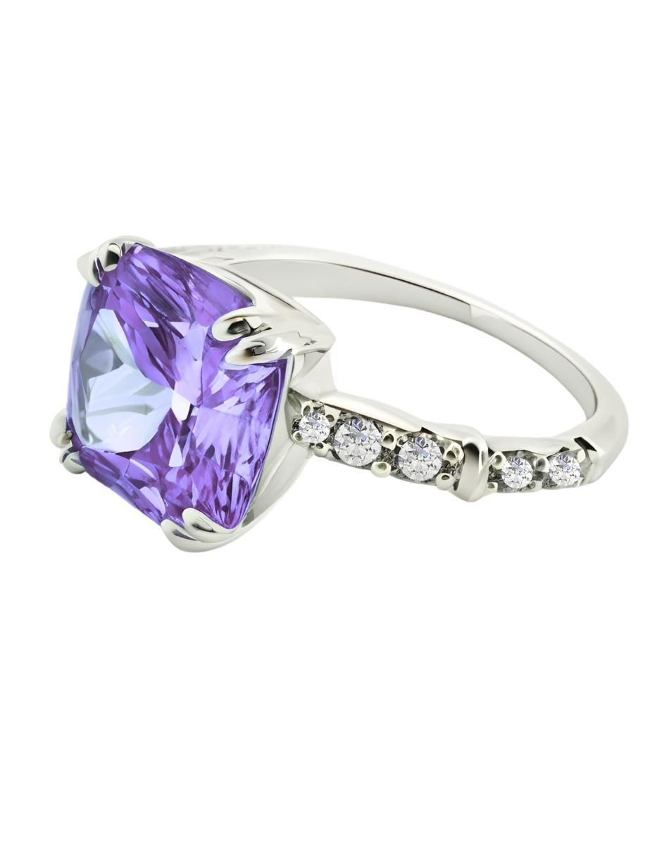 Anillo de cushion Élan P 925 de plata circonita brillante 6