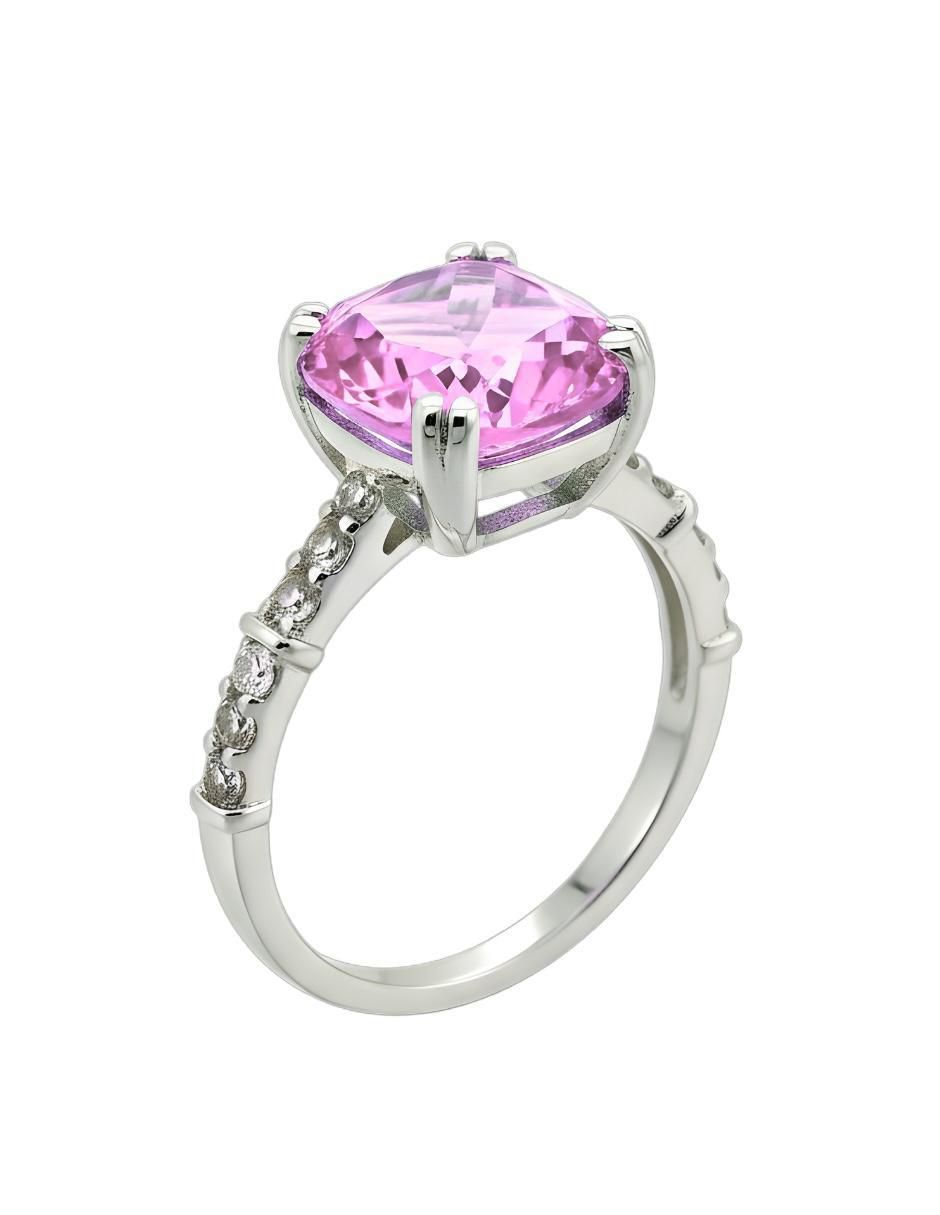 Anillo de cushion Élan P 925 de plata circonita brillante 4