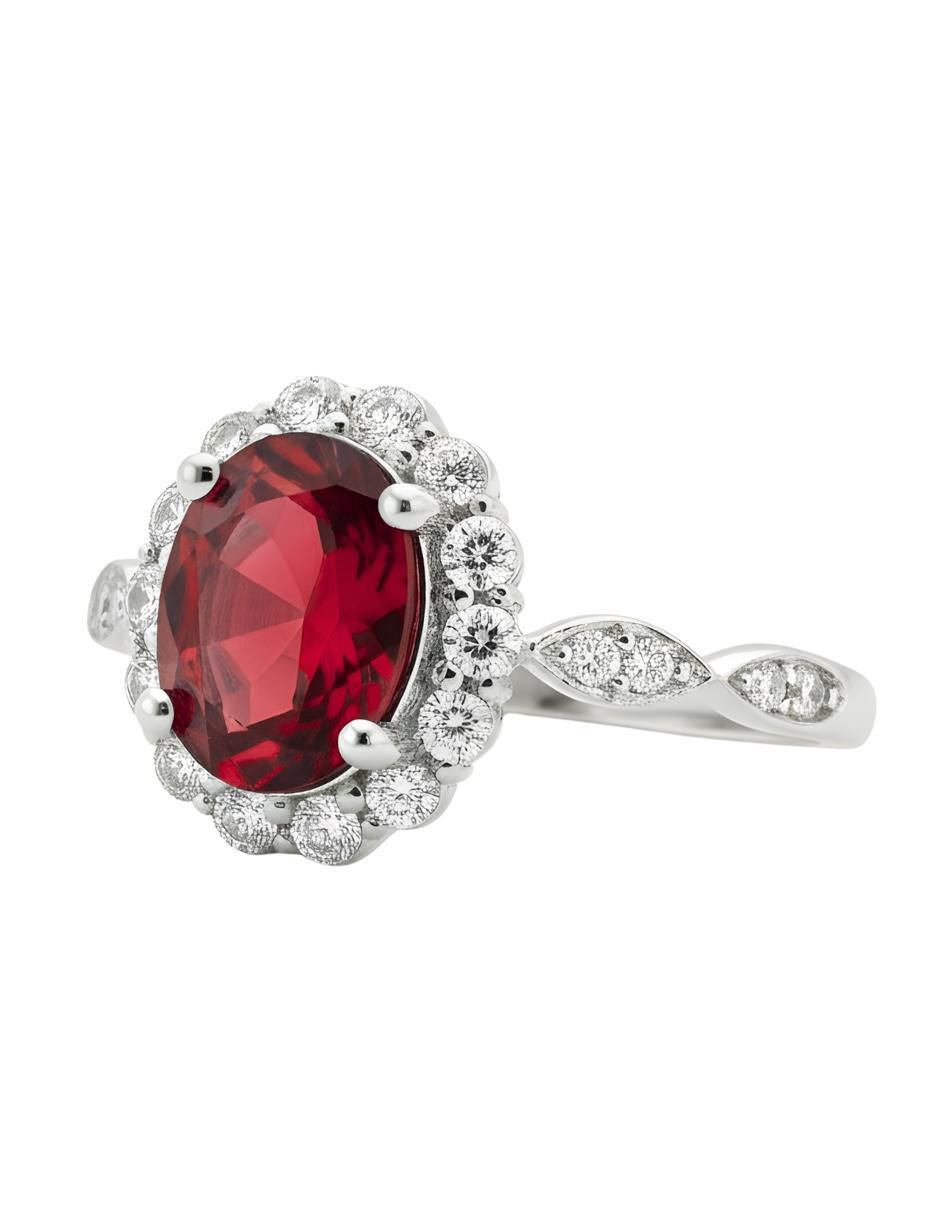 Anillo oval Élan P 925 de plata circonita brillante 4