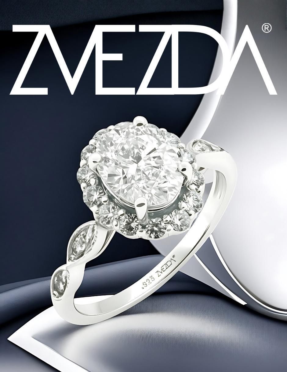 Anillo oval Élan P 925 de plata circonita brillante 2