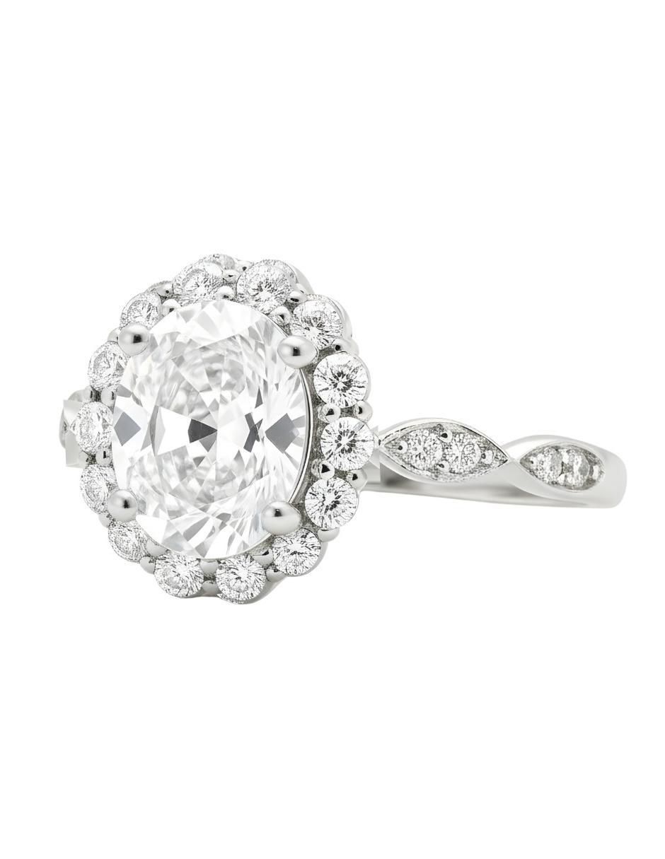 Anillo oval Élan P 925 de plata circonita brillante 4