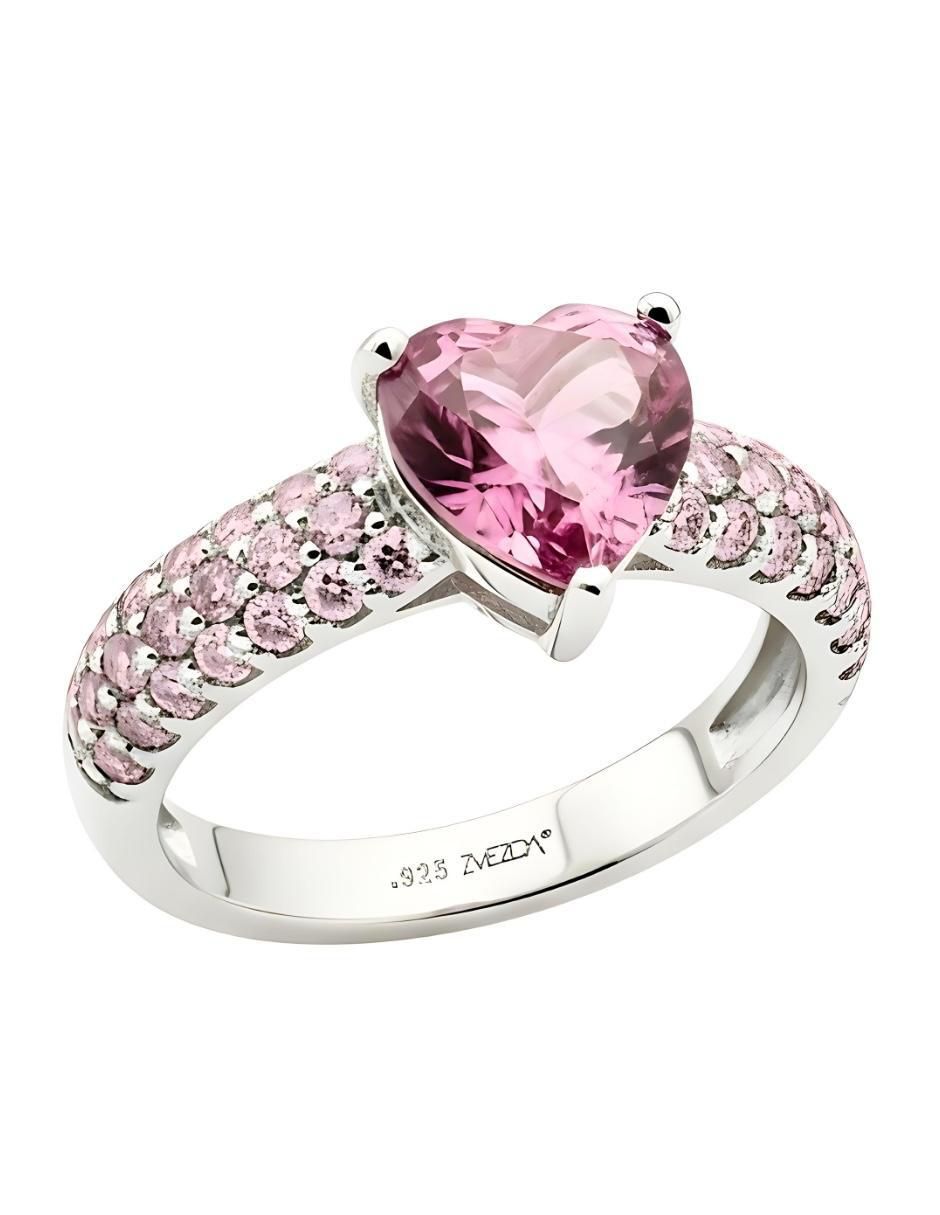 Anillo de corazón Élan P 925 de plata circonita brillante 1