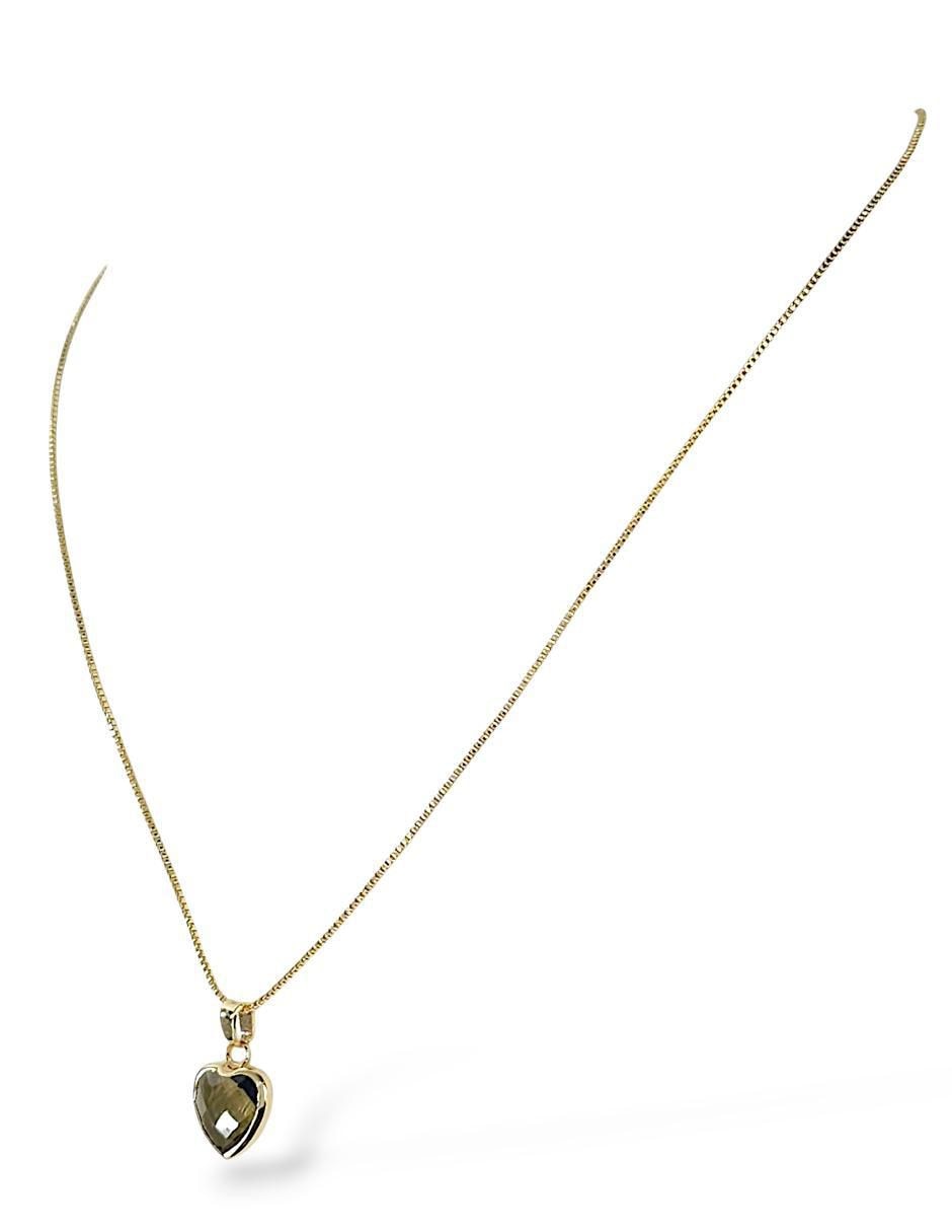 Aretes y collar de corazón 18 K zirconia 3