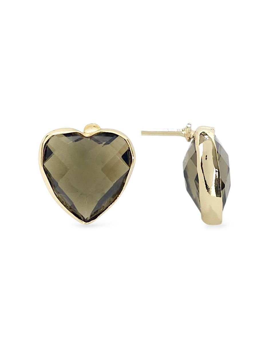 Aretes y collar de corazón 18 K zirconia 5