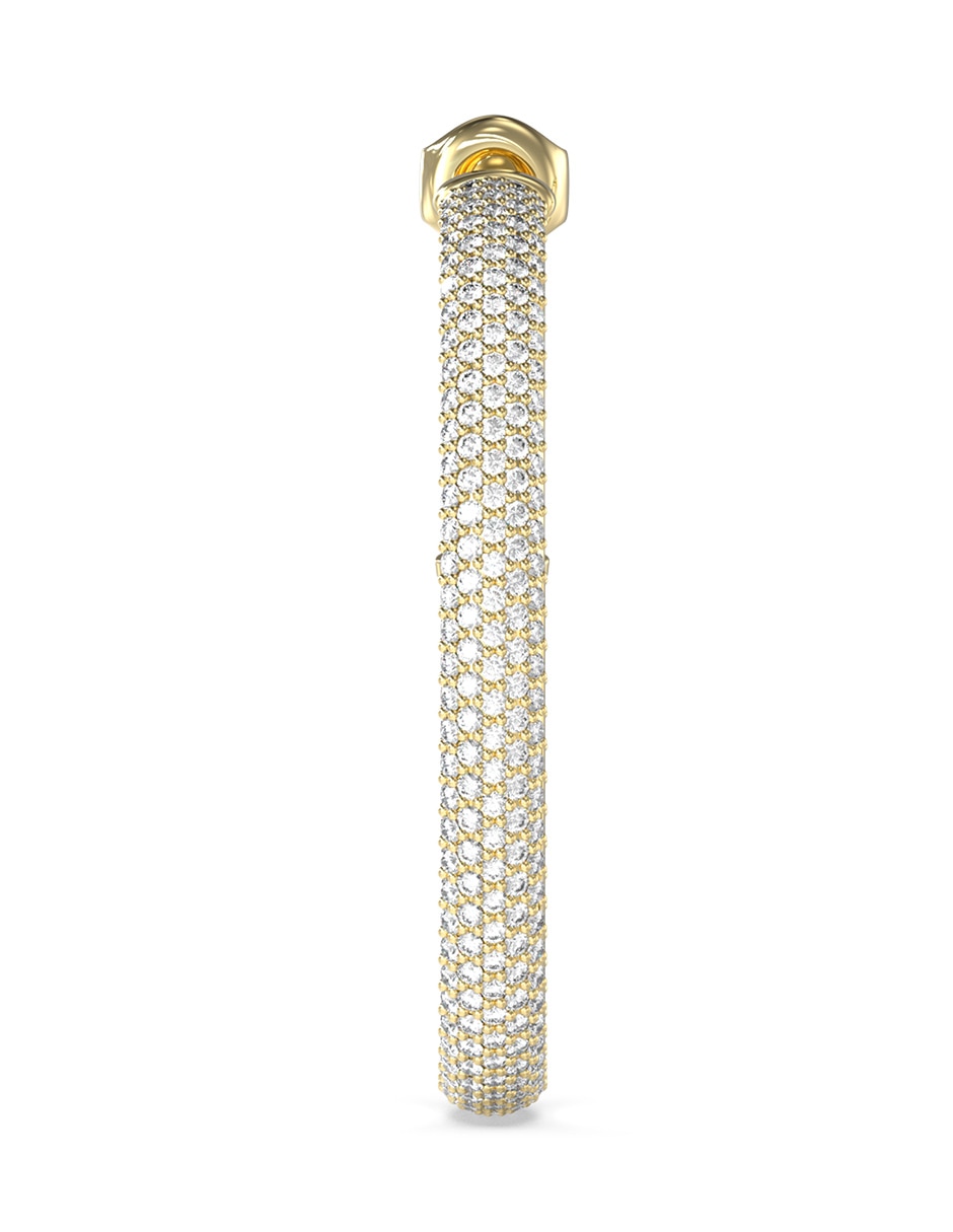 Aretes de aro Essenza con acabado pavé circonita 2