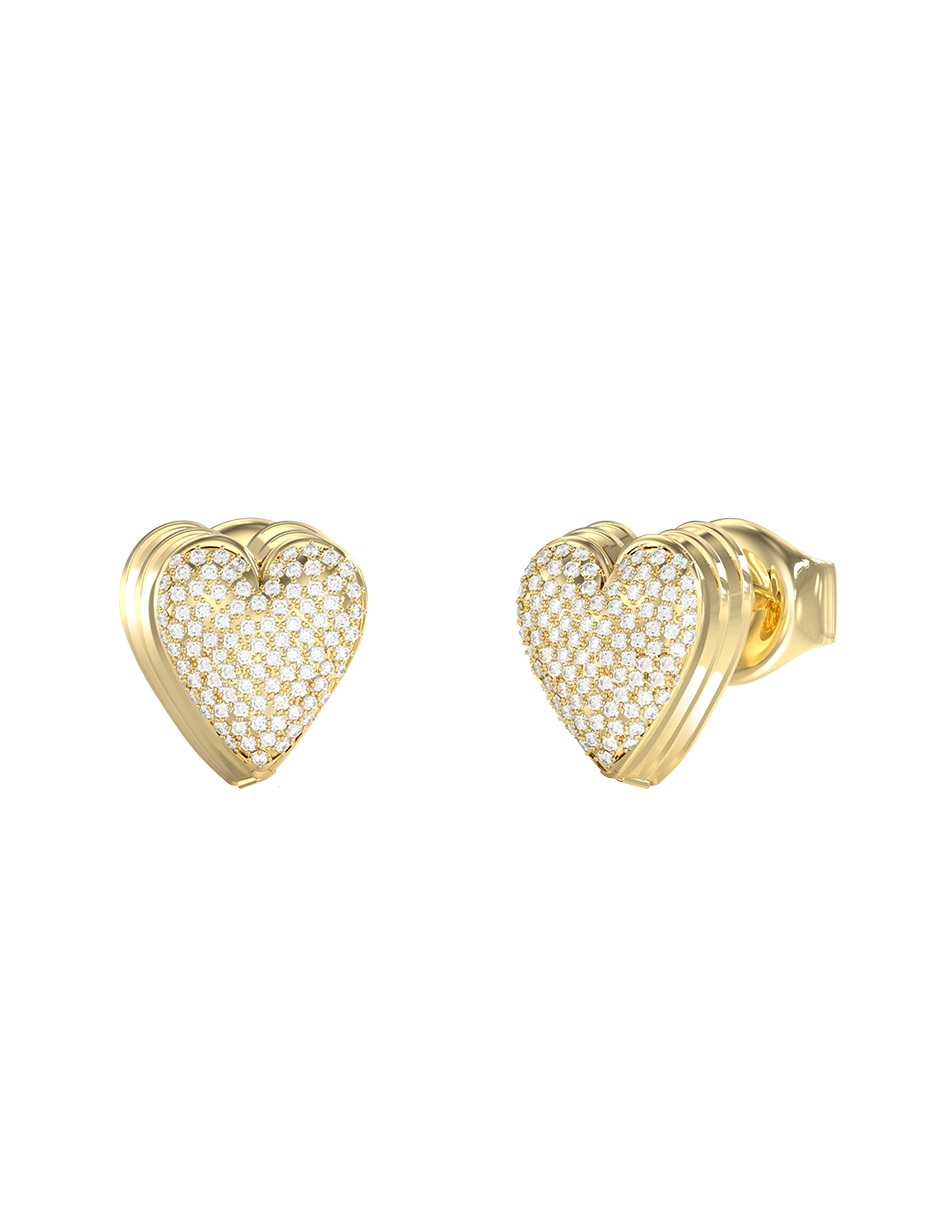 Broqueles de corazón By Your Side con acabado pavé circonita