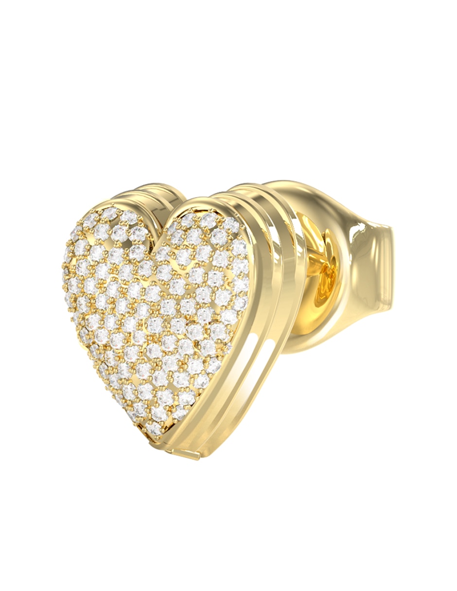 Broqueles de corazón By Your Side con acabado pavé circonita 3