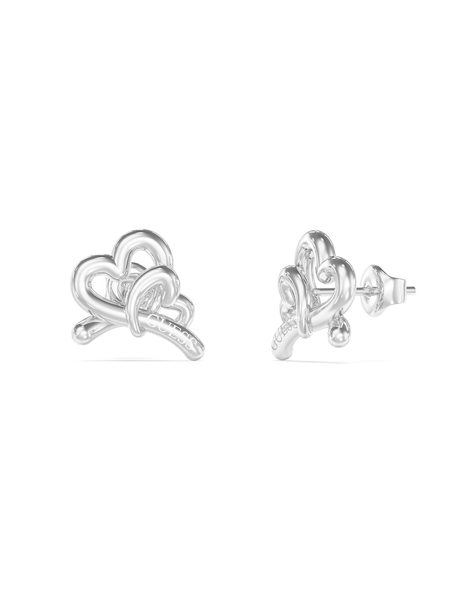 Aretes cortos de corazón Love bites con acabado pavé