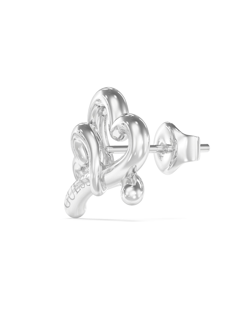 Aretes cortos de corazón Love bites con acabado pavé 3