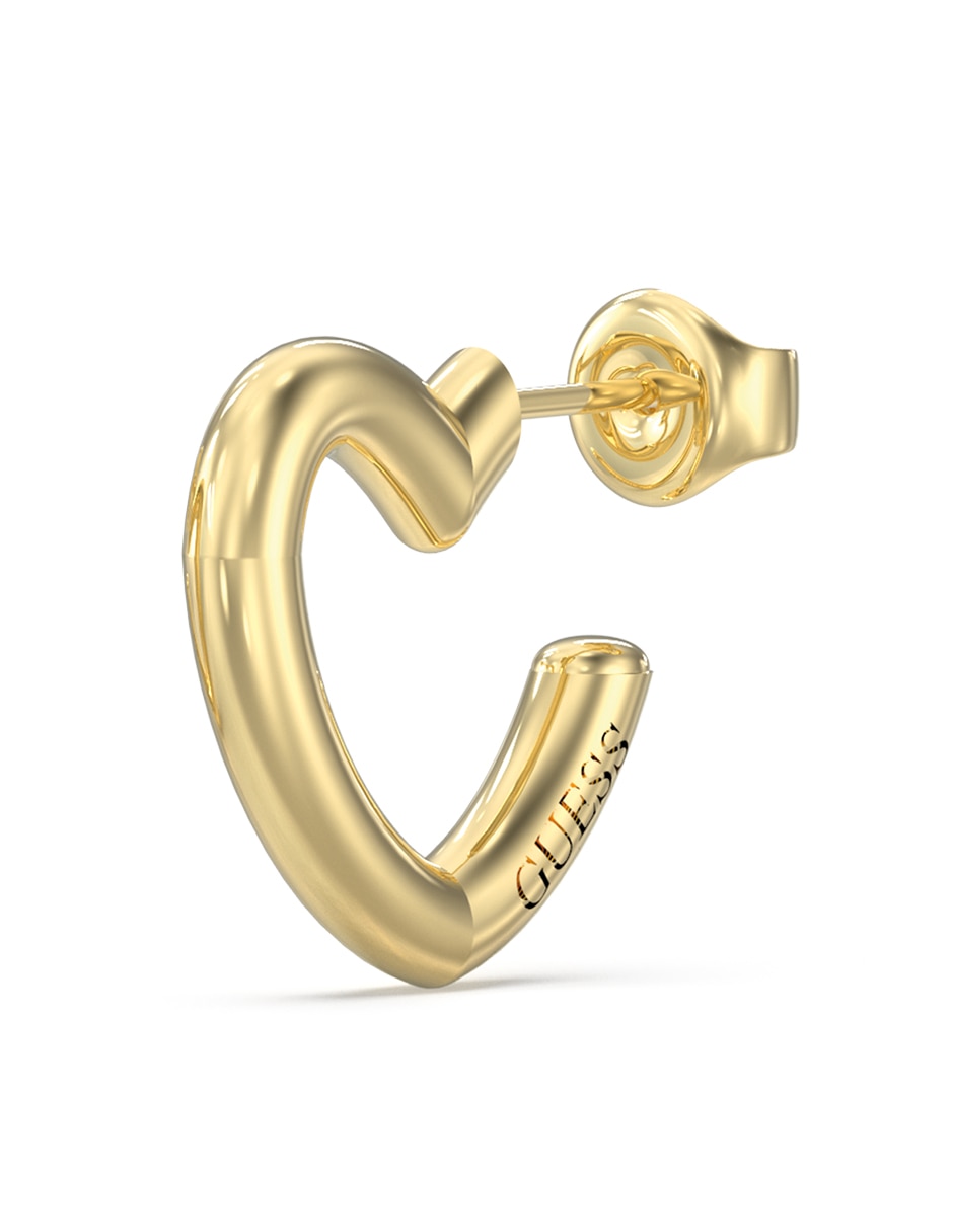 Aretes cortos de corazón Iconique con acabado brillante 3