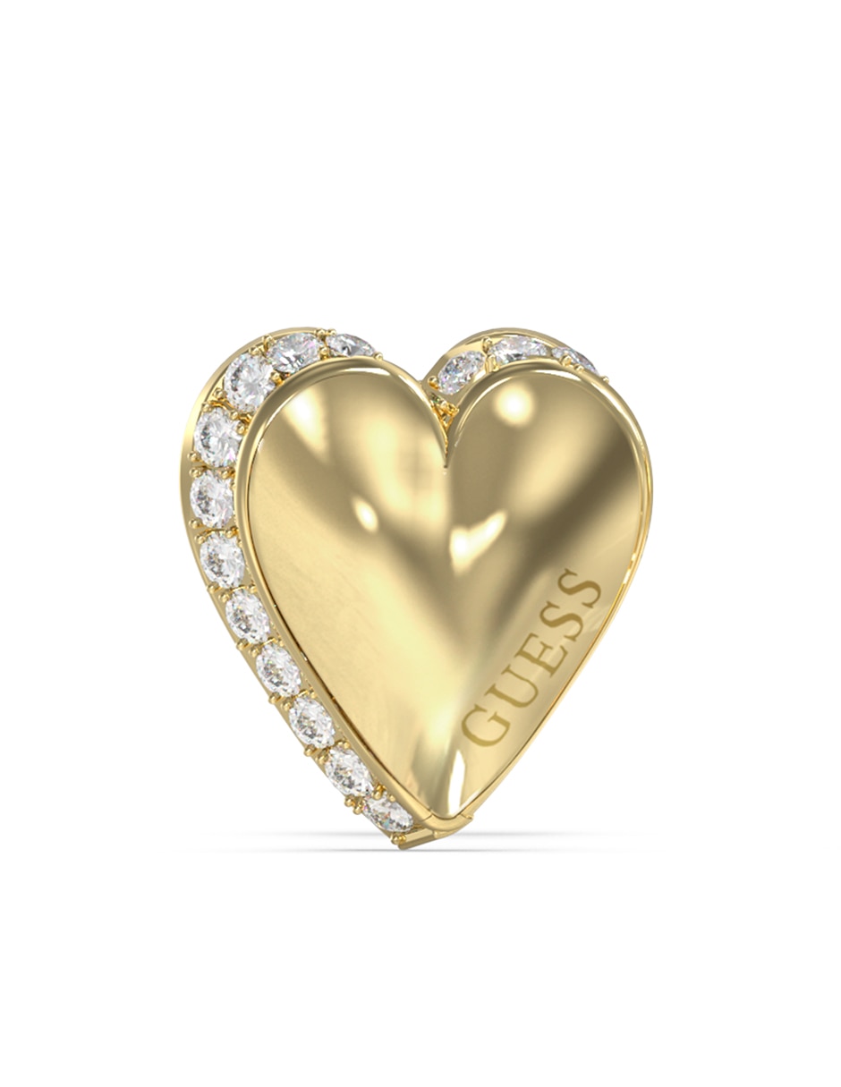 Aretes cortos de corazón By your side con acabado pavé circonita 2