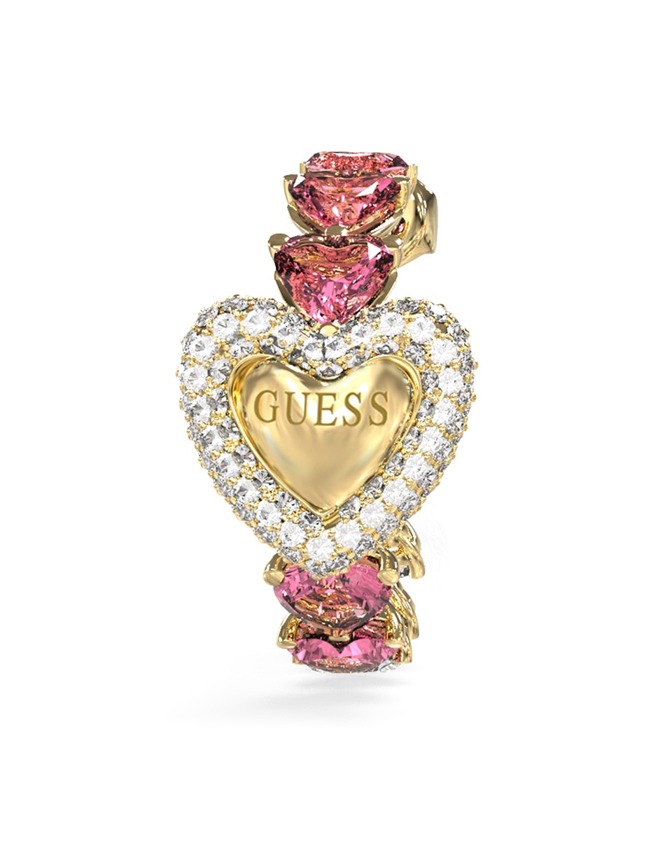 Aretes cortos de corazón Beloved con acabado pavé circonita 2