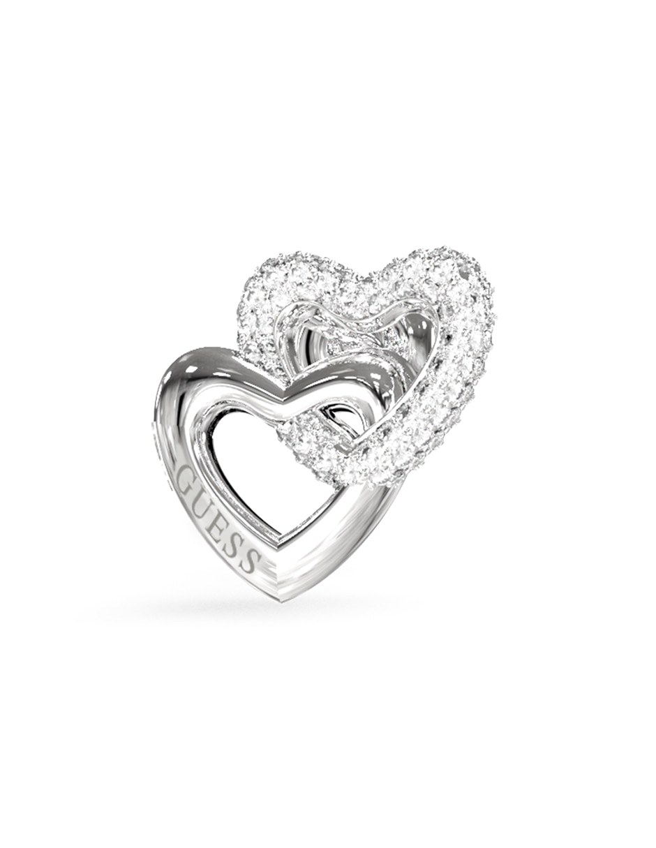 Aretes cortos de corazón Beloved con acabado pavé circonita 2