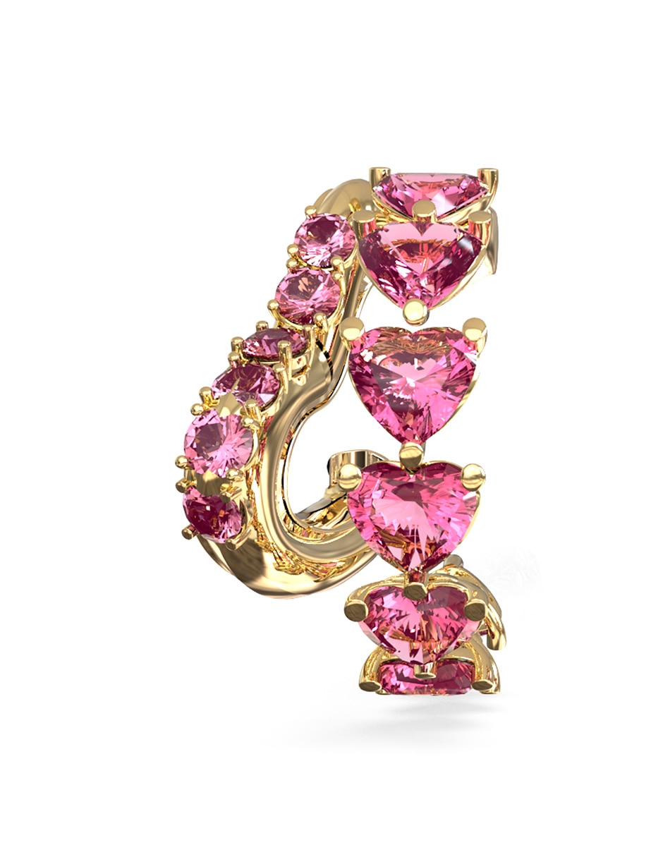 Aretes cortos de corazón Beloved con acabado brillante circonita 2