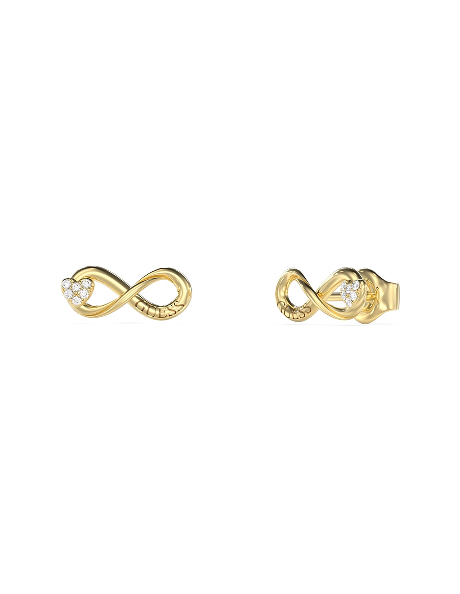 Aretes cortos de infinito Love bites con acabado pavé circonita