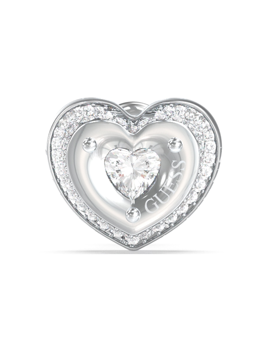 Aretes cortos de corazón Till morning con acabado pavé circonita 2