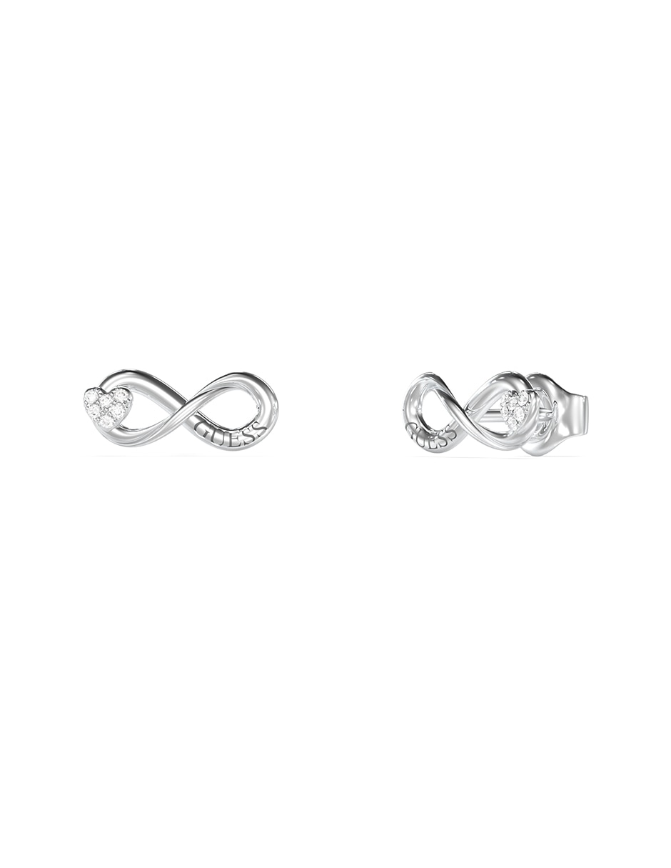 Aretes cortos de infinito Love bites con acabado pavé circonita