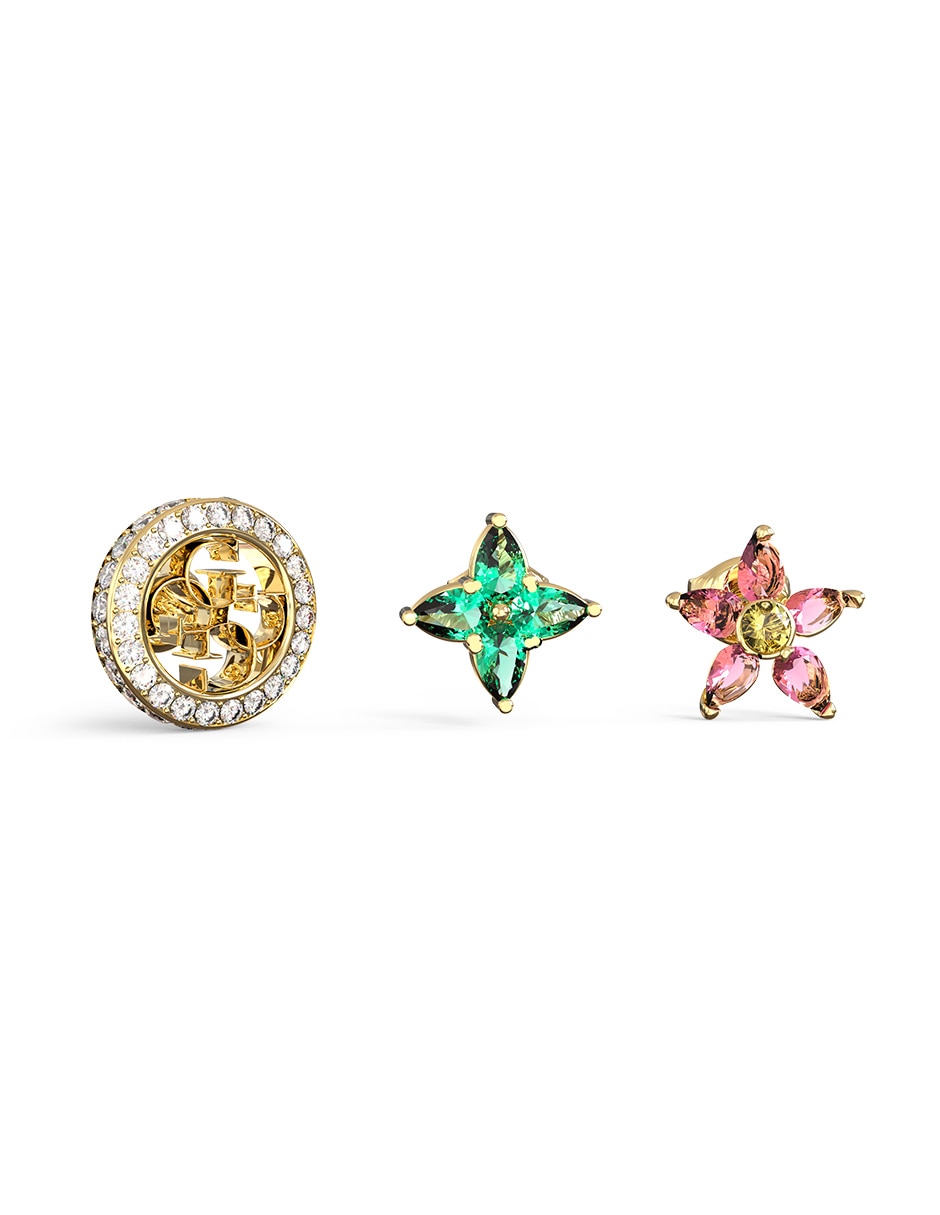 Aretes cortos de estrella Secret garden con acabado pavé circonita