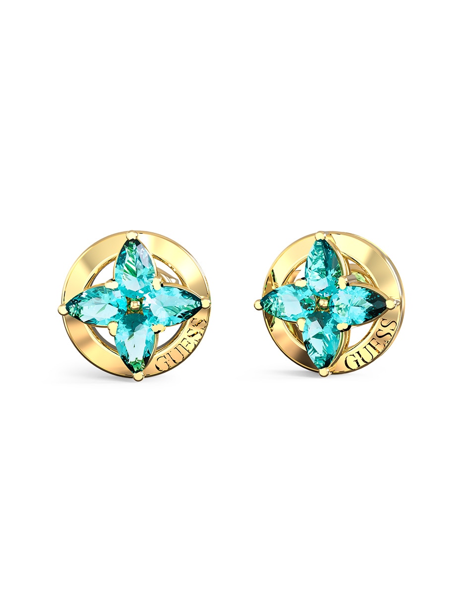 Aretes cortos de estrella Secret garden con acabado pavé circonita