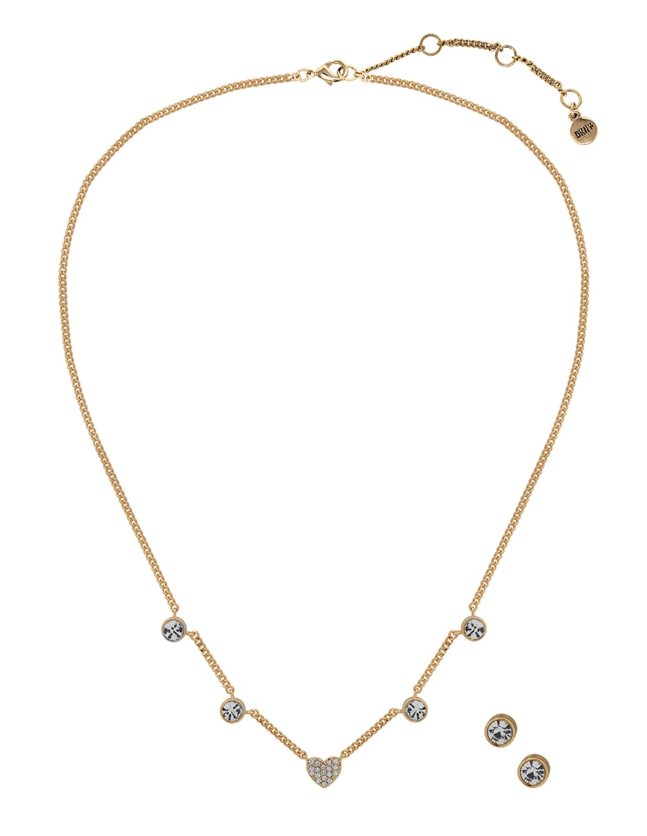 Aretes y collar de corazón 3