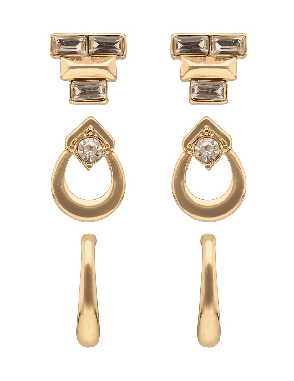 Set de aretes con acabado pavé