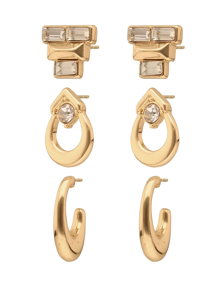 Set de aretes con acabado pavé 2