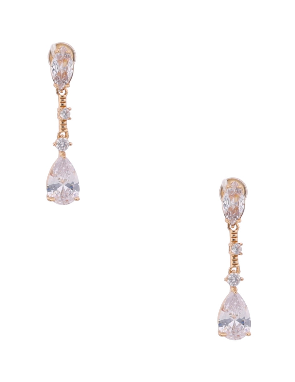 Aretes cortos con acabado pavé zirconia cúbica Aretes cortos con acabado pavé zirconia cúbica