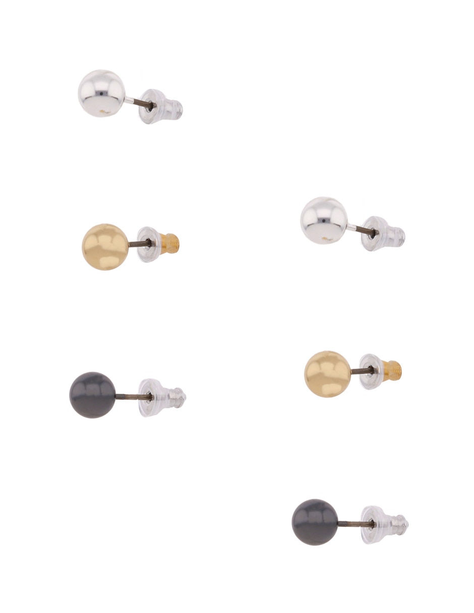 Set aretes cortos con acabado liso 5