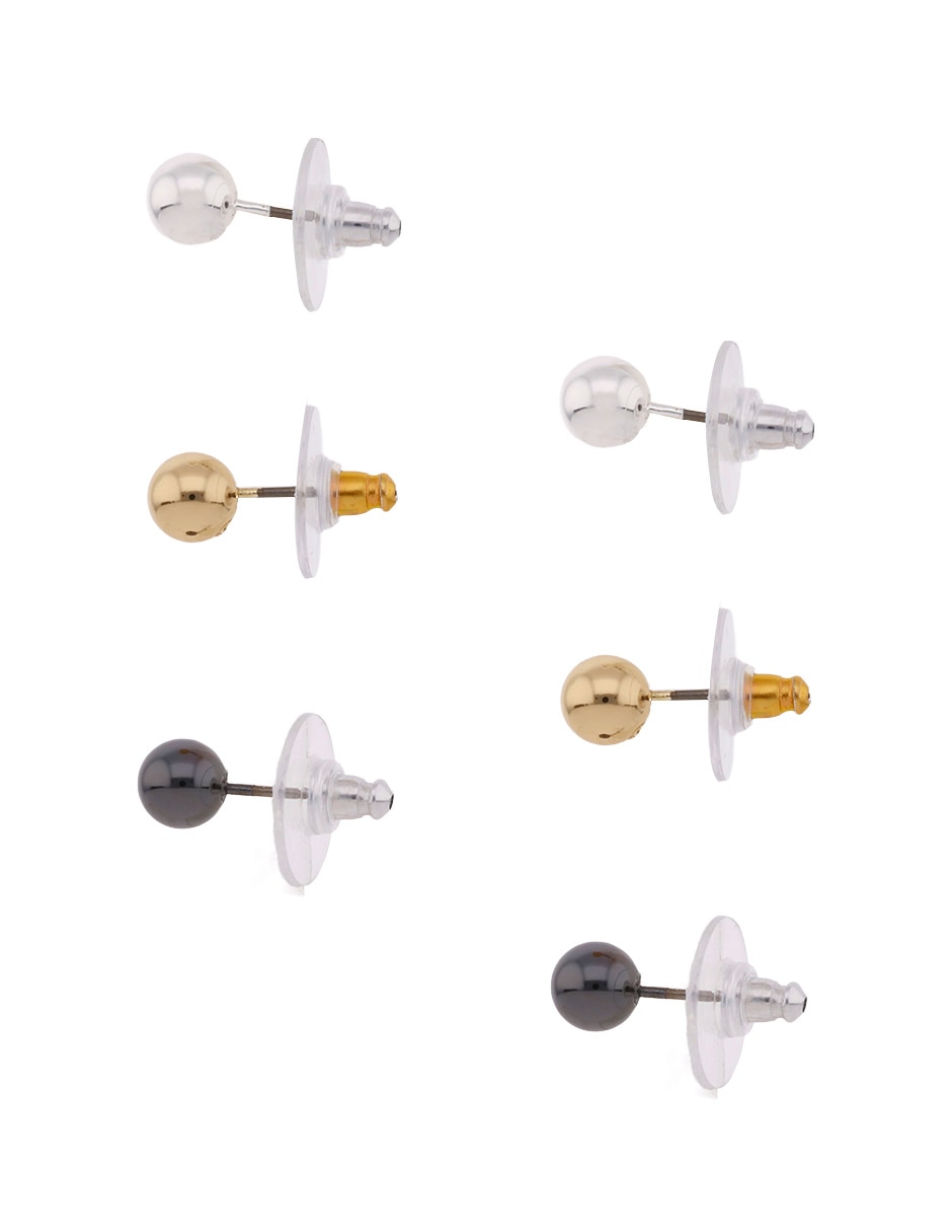 Set aretes cortos con acabado liso 6