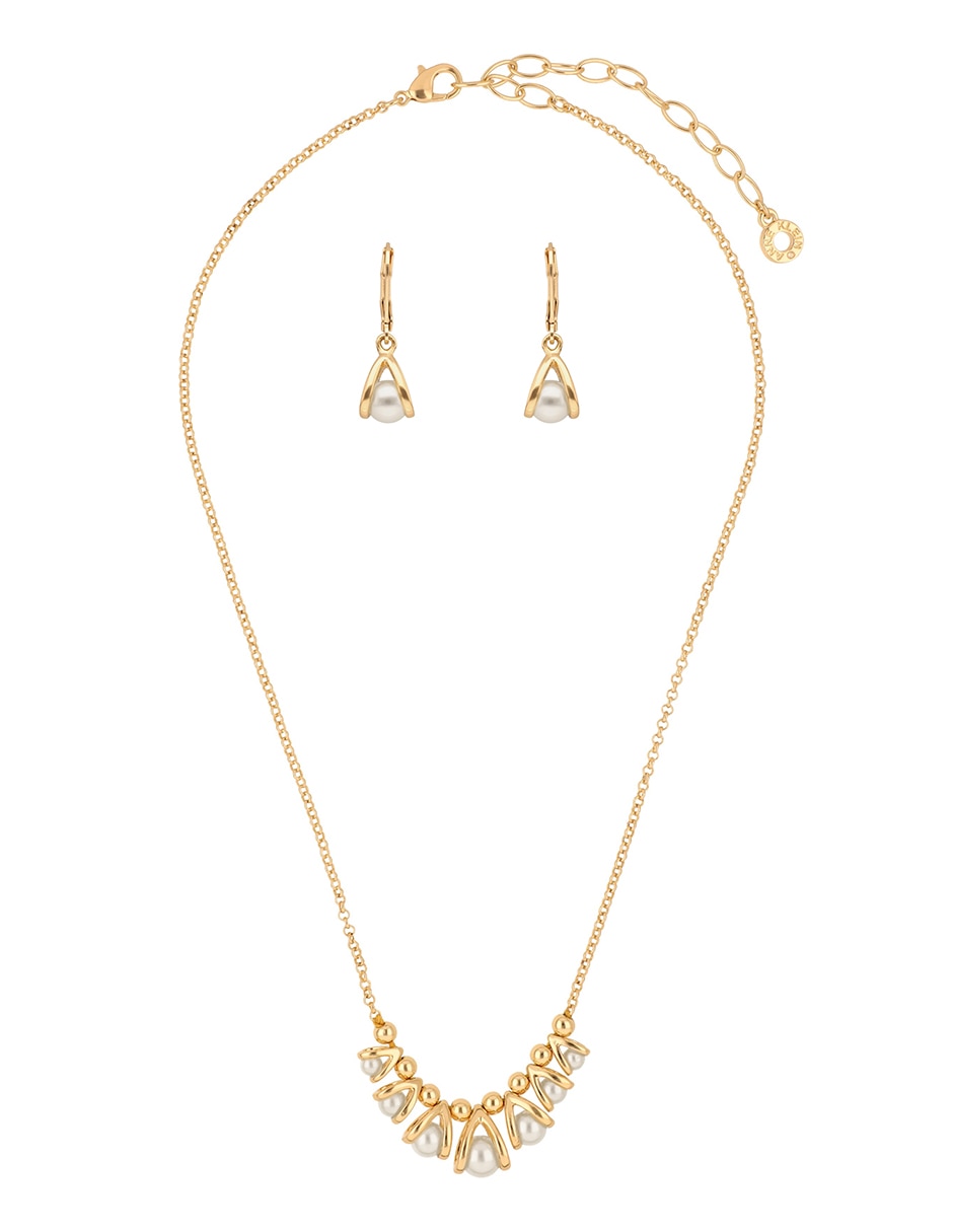 Aretes y collar perla 2