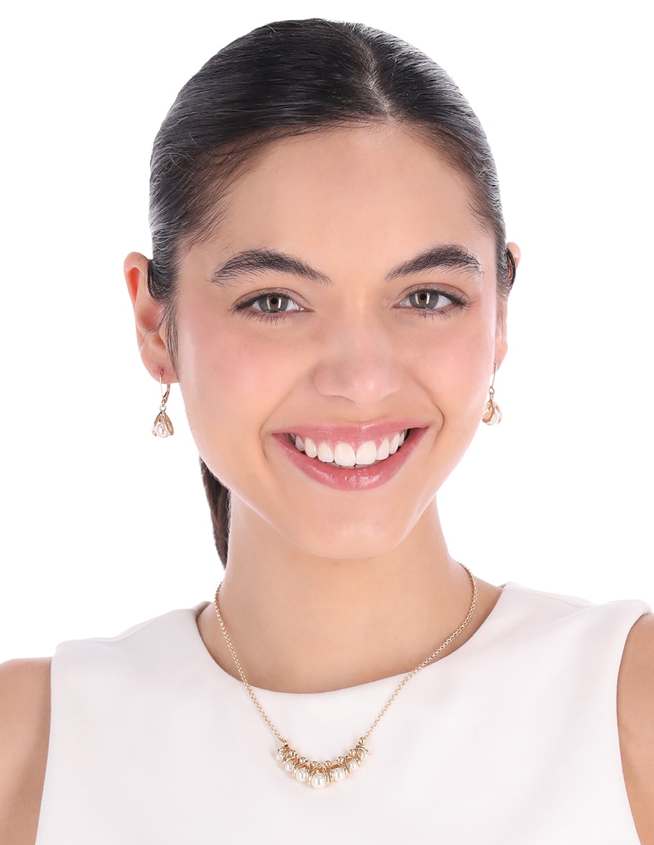 Aretes y collar perla 3