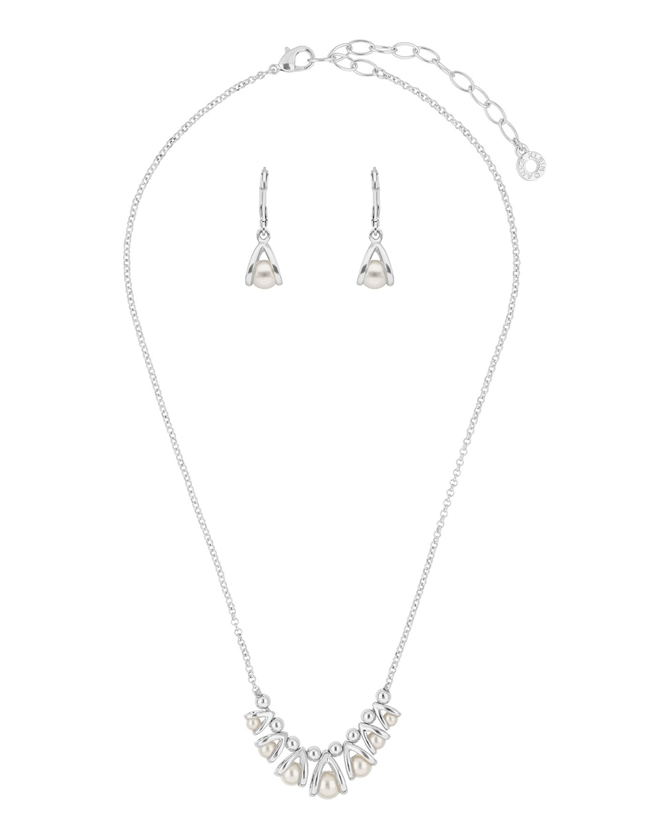 Aretes y collar perla 2