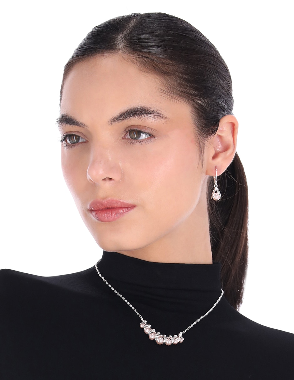 Aretes y collar perla 3