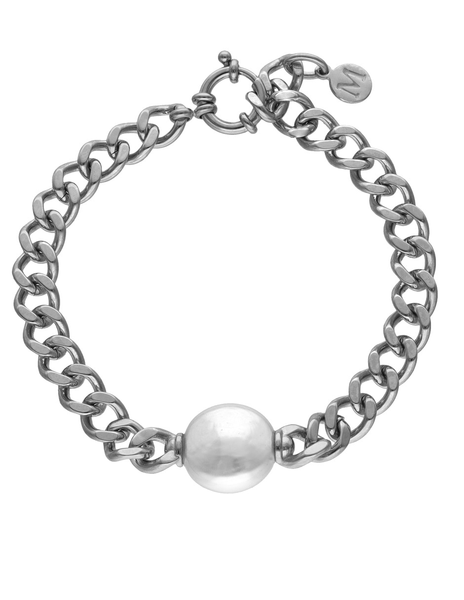 Brazalete con perla Puffy con acabado brillante Brazalete con perla Puffy con acabado brillante