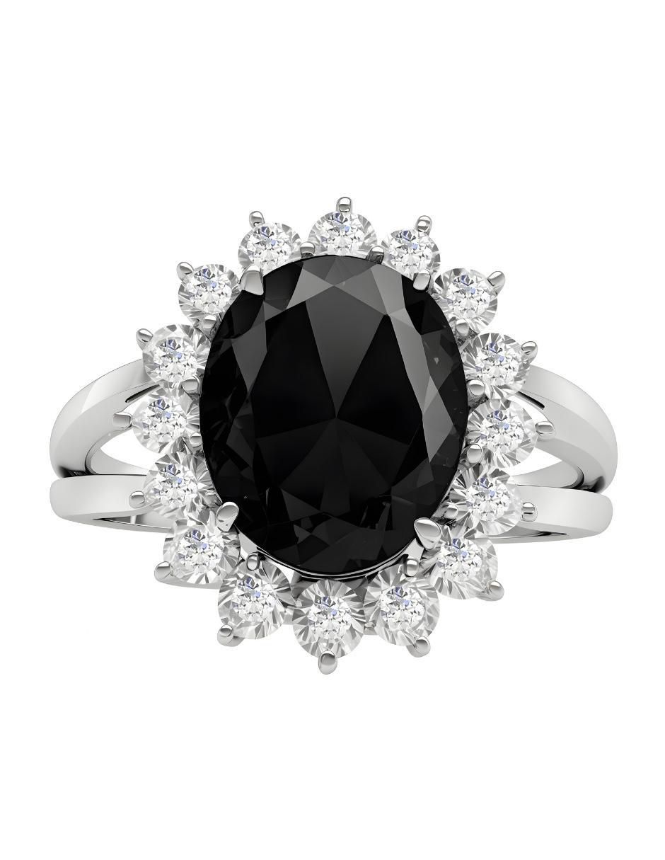Anillo oval Élan P 925 de plata circonita brillante